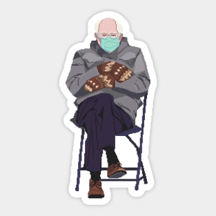 Inauguration Bernie Mittens - Pixel Art Sticker